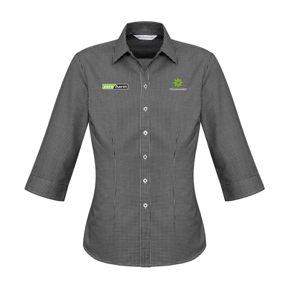 LADIES ELLISON 3/4 SLEEVE SHIRT - BLACK