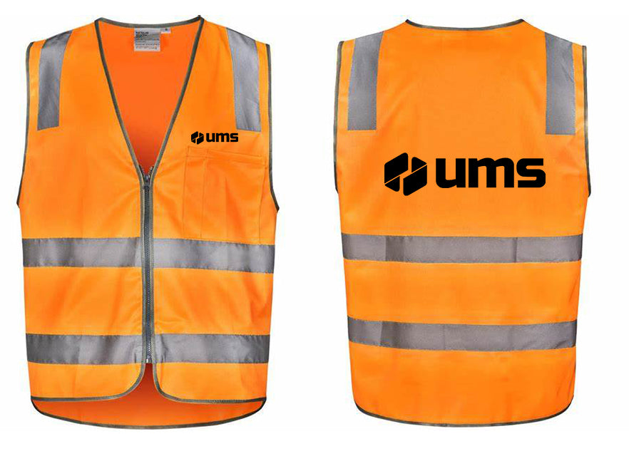 UNISEX VIC RAIL HI VIS SAFETY VEST - ORANGE