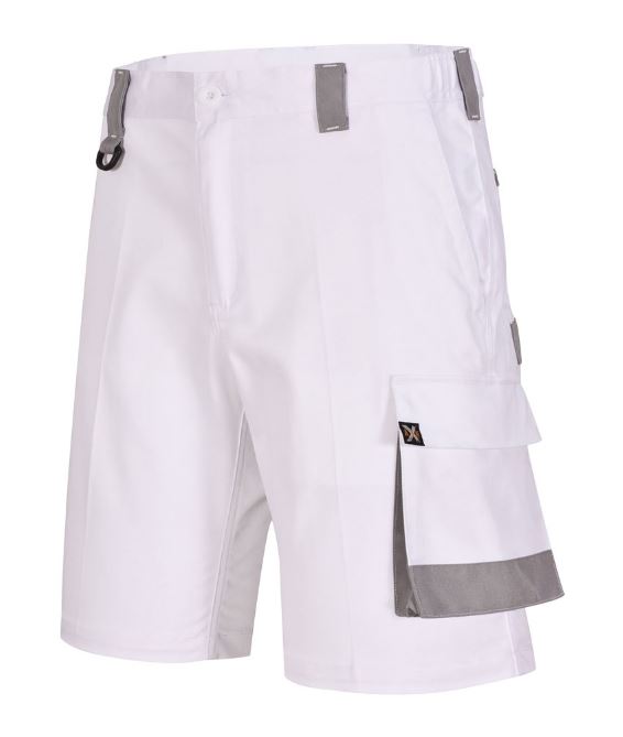 UNISEX UTILITY STRETCH CARGO SHORTS - WHITE