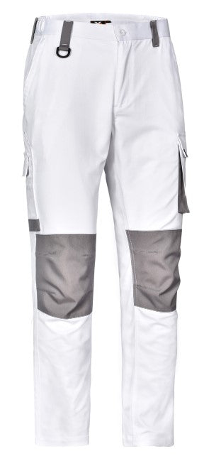 UNISEX UTILITY STRETCH CARGO WORK PANTS - WHITE