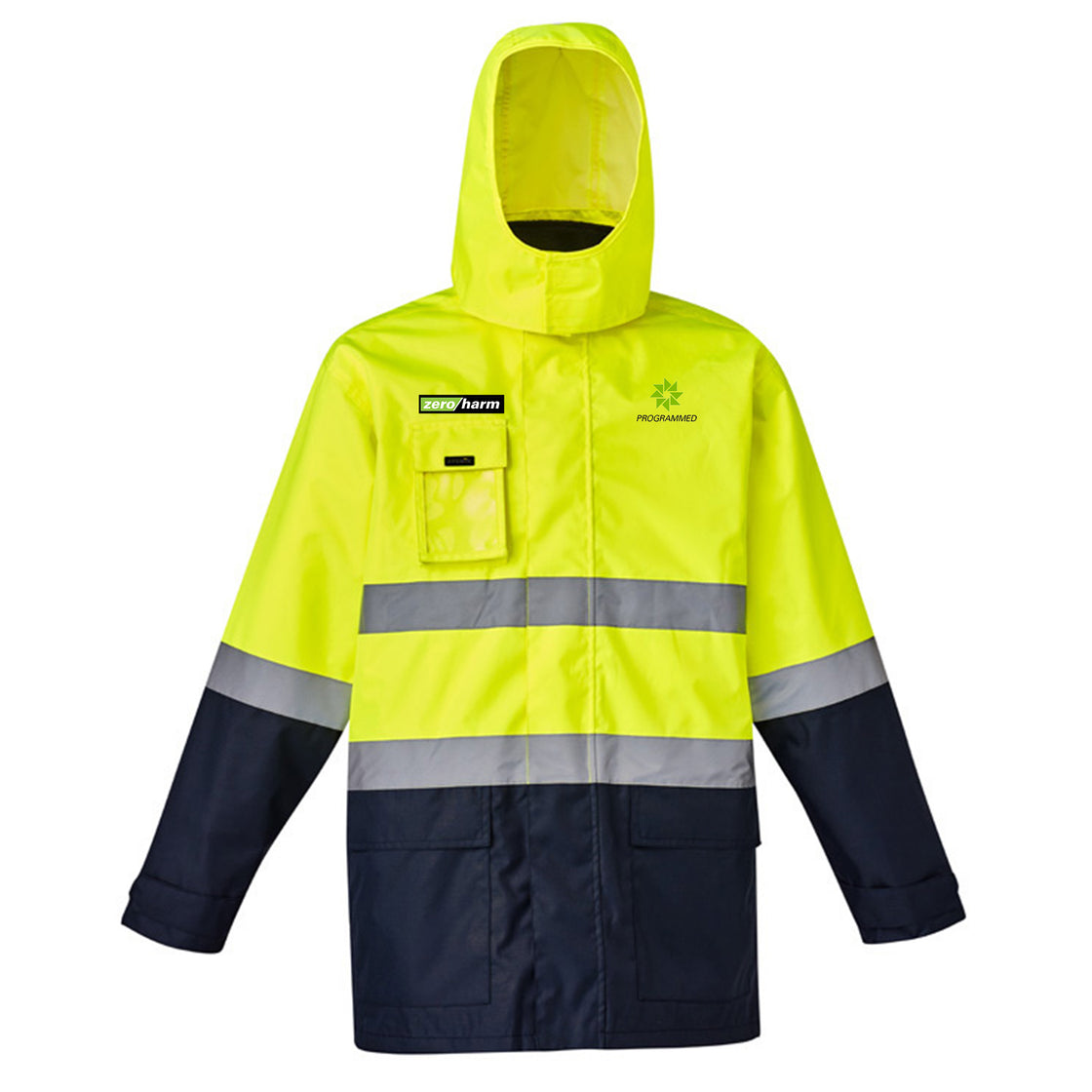 MENS HI VIC BASIC 4 IN 1 WATERPROOF JACKET - YELLOW/NAVY