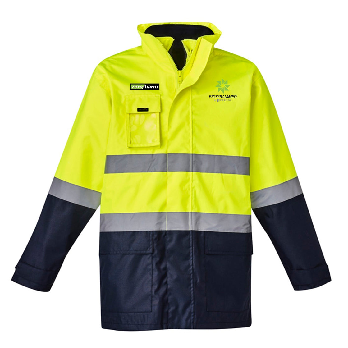 MENS HI VIC BASIC 4 IN 1 WATERPROOF JACKET - YELLOW/NAVY