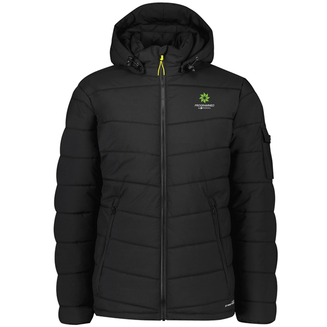 UNISEX STREETWORX HOODED PUFFER JACKET - BLACK