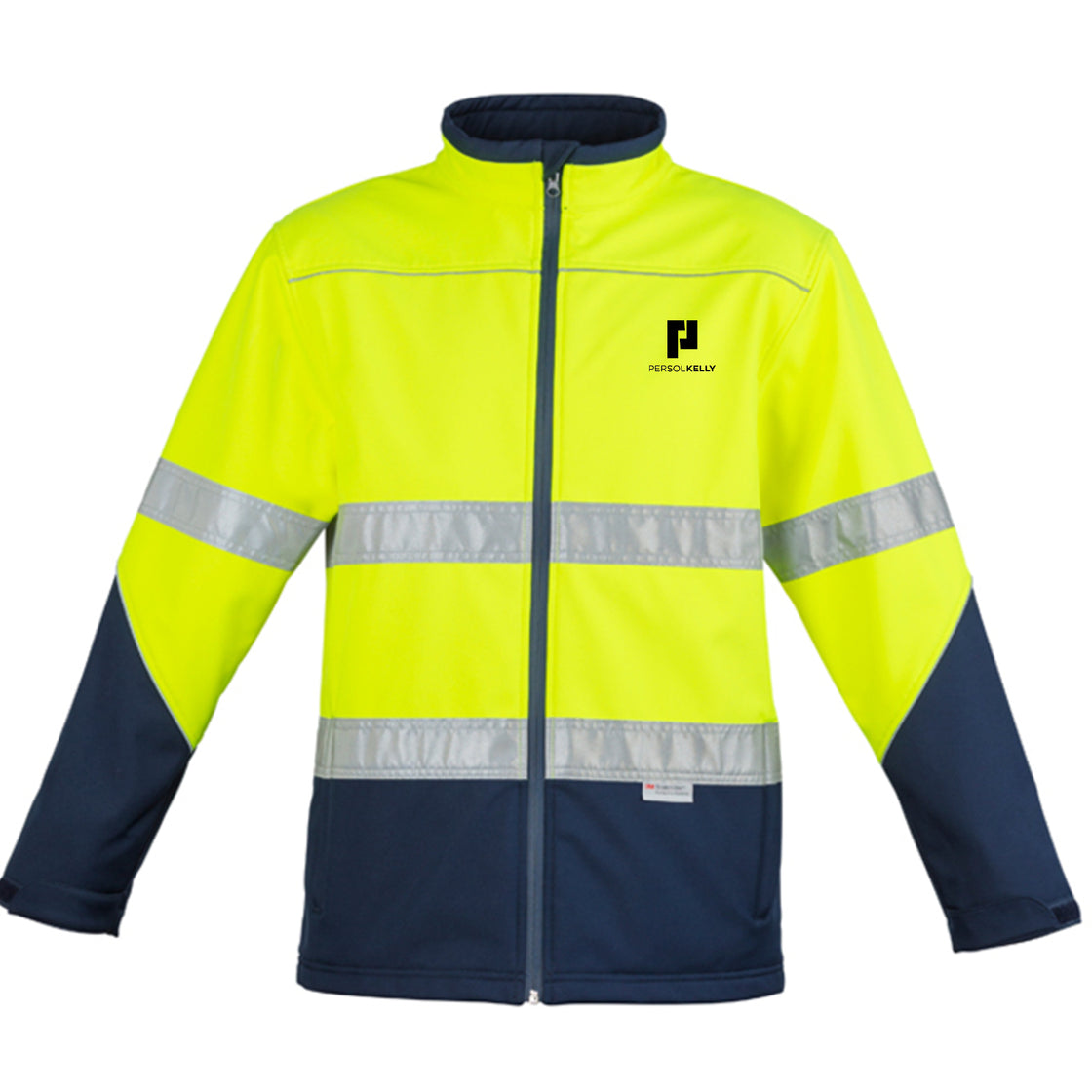 UNISEX HI VIS SOFT SHELL JACKET - YELLOW/NAVY