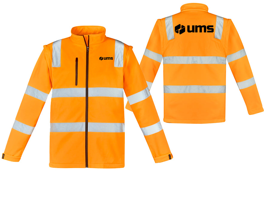 UNISEX HI VIS VIC RAIL 2 IN 1 SOFTSHELL JACKET - ORANGE