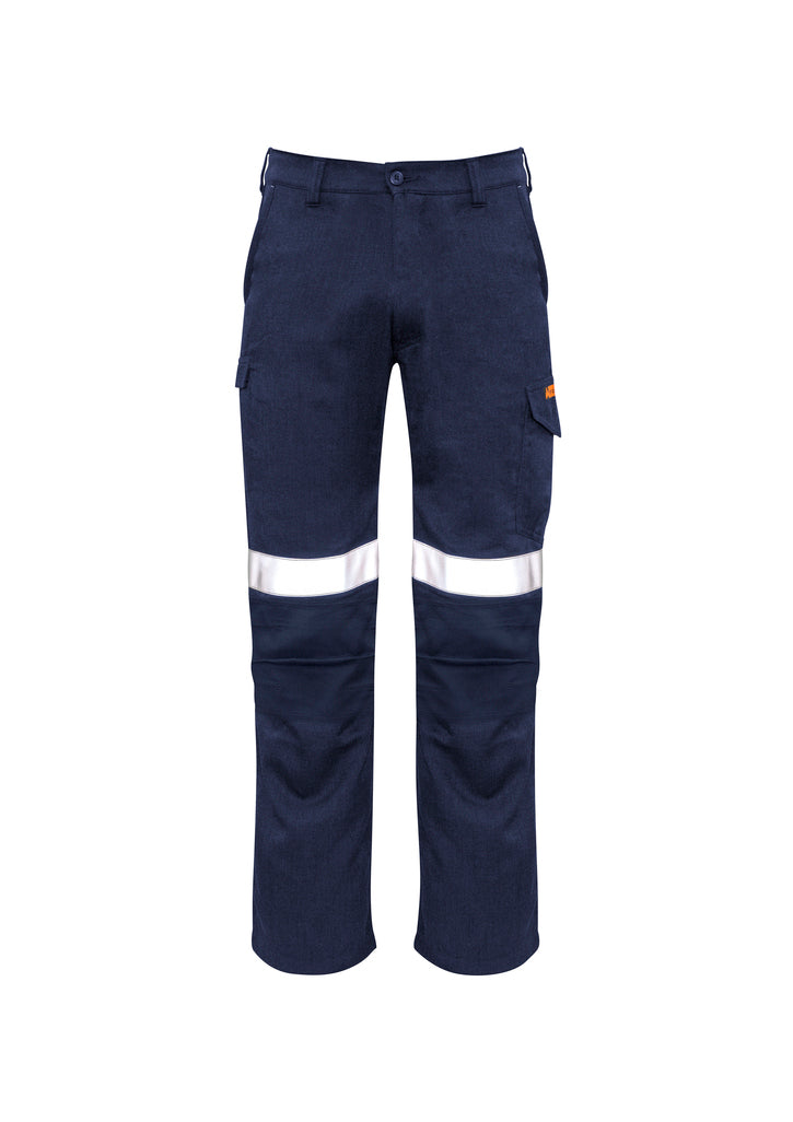 MENS ORANGE FLAME TAPED CARGO PANT - REGULAR - NAVY