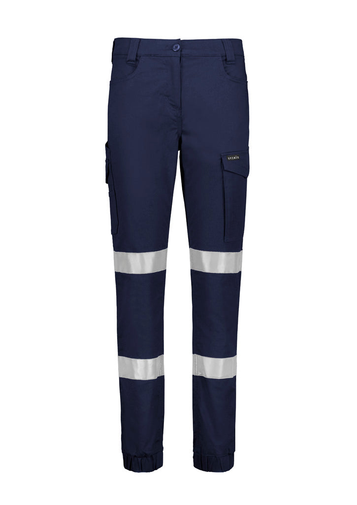 WOMENS ESSENTIAL STRETCH TAPED CARGO PANT - CUFFED - NAVY