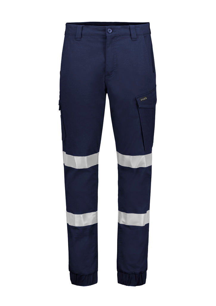 MENS ESSENTIAL STRETCH TAPED CARGO PANT - CUFFED - NAVY