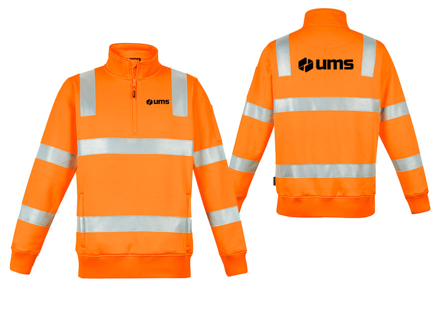 UNISEX HI VIS VIC RAIL 1/4 ZIP PULLOVER - ORANGE