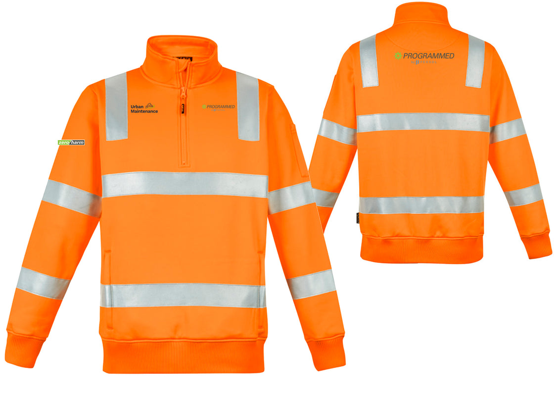 UNISEX HI VIS VIC RAIL 1/4 ZIP PULLOVER - ORANGE
