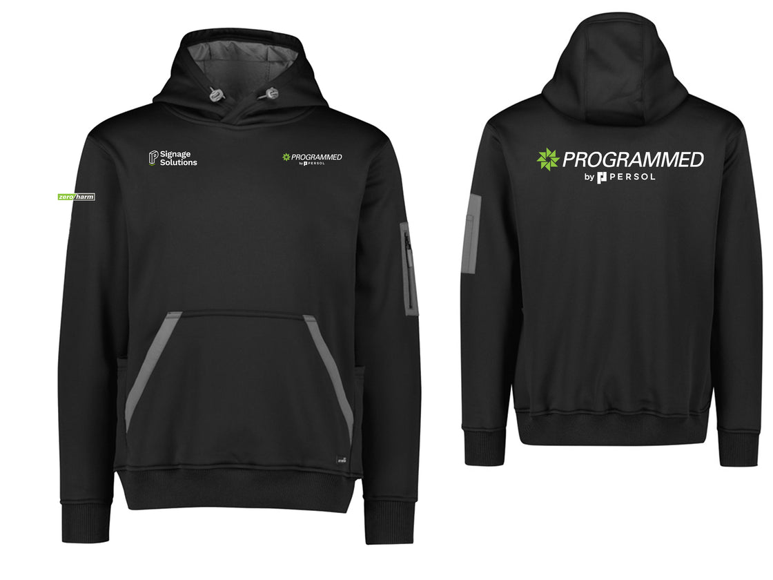 UNISEX WATER RESISTANT HOODIE - BLACK/DARK GREY