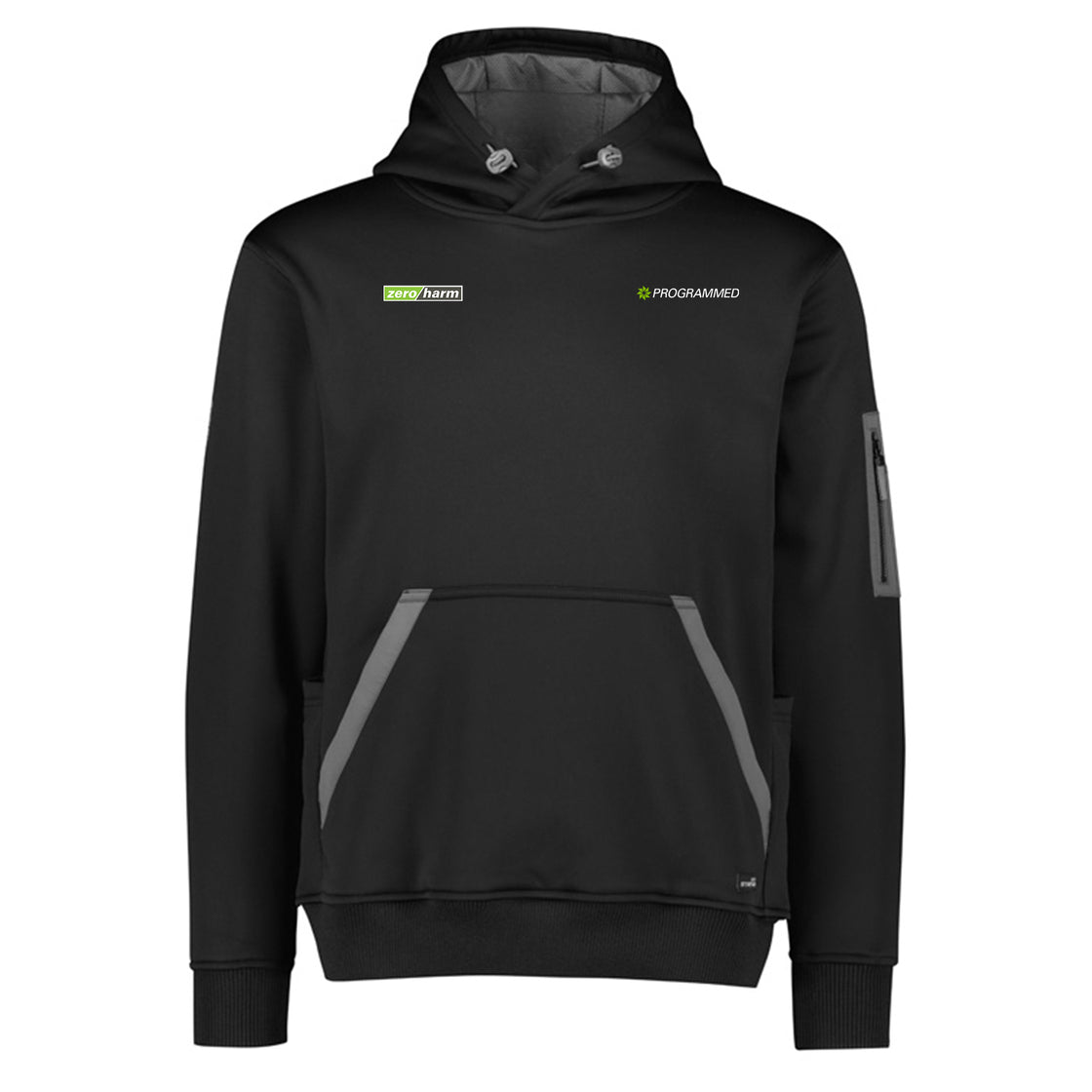 UNISEX WATER RESISTANT HOODIE - BLACK/DARK GREY