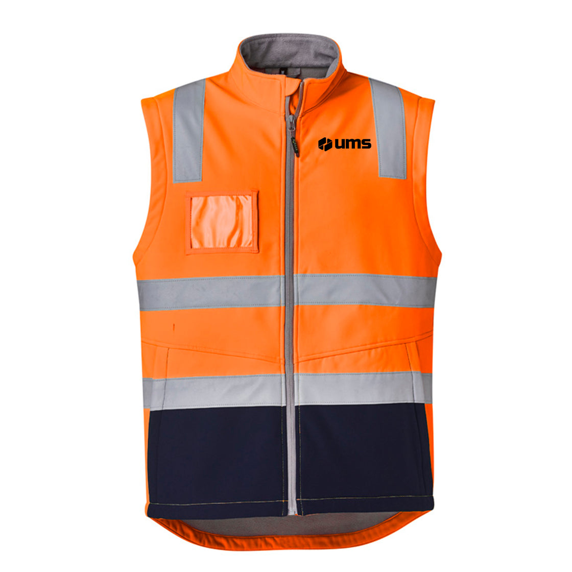 UNISEX HI VIS SOFTSHELL VEST - ORANGE/NAVY