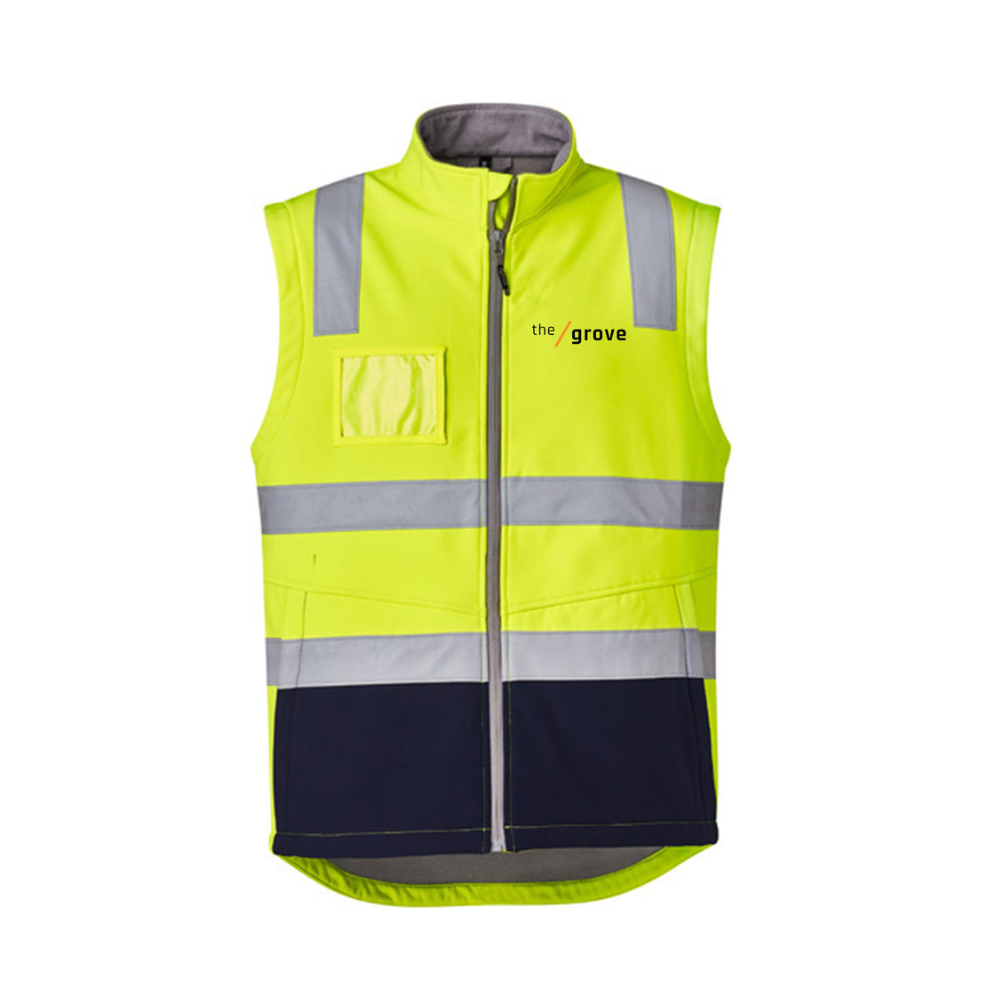 UNISEX HI VIS SOFT SHELL JACKET - YELLOW/NAVY