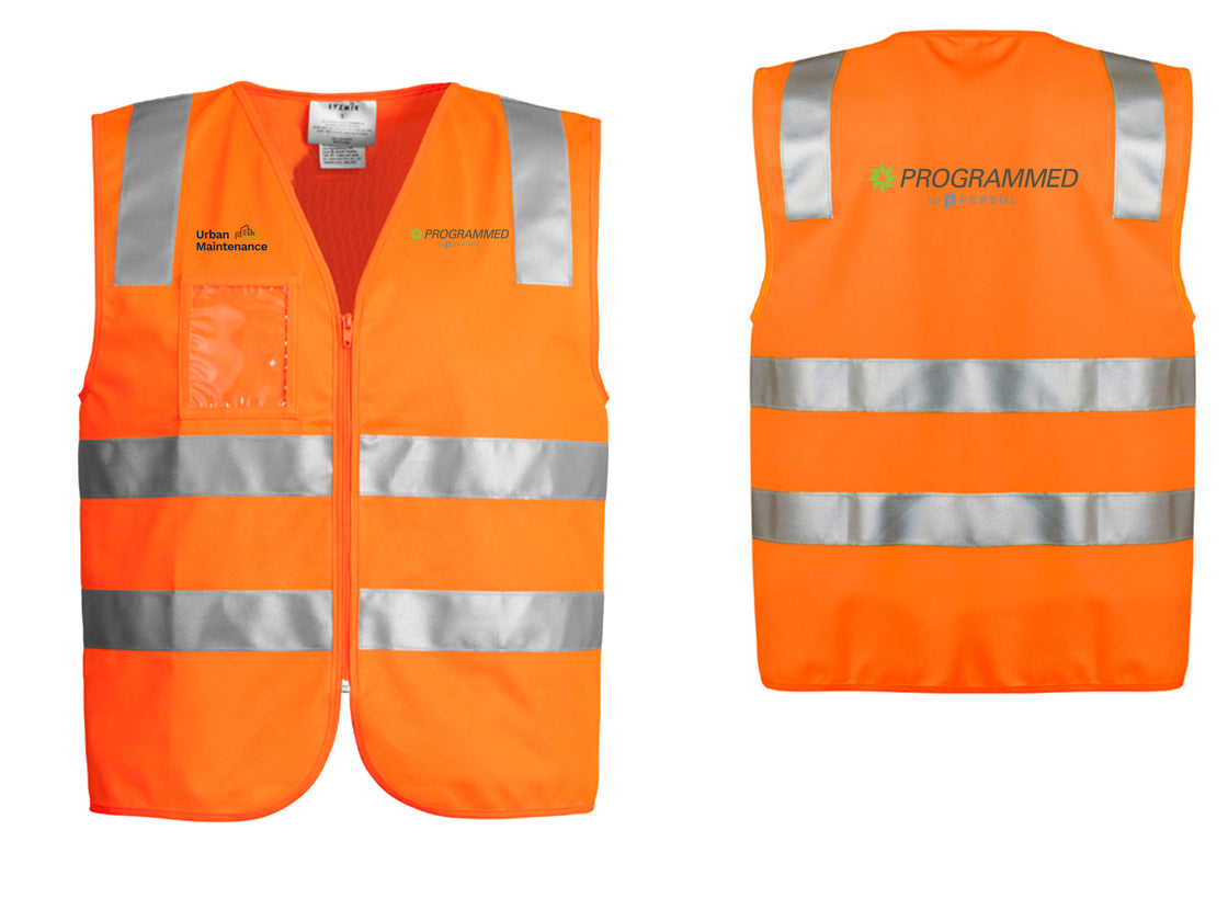 UNISEX HI VIS ZIP VEST - ORANGE
