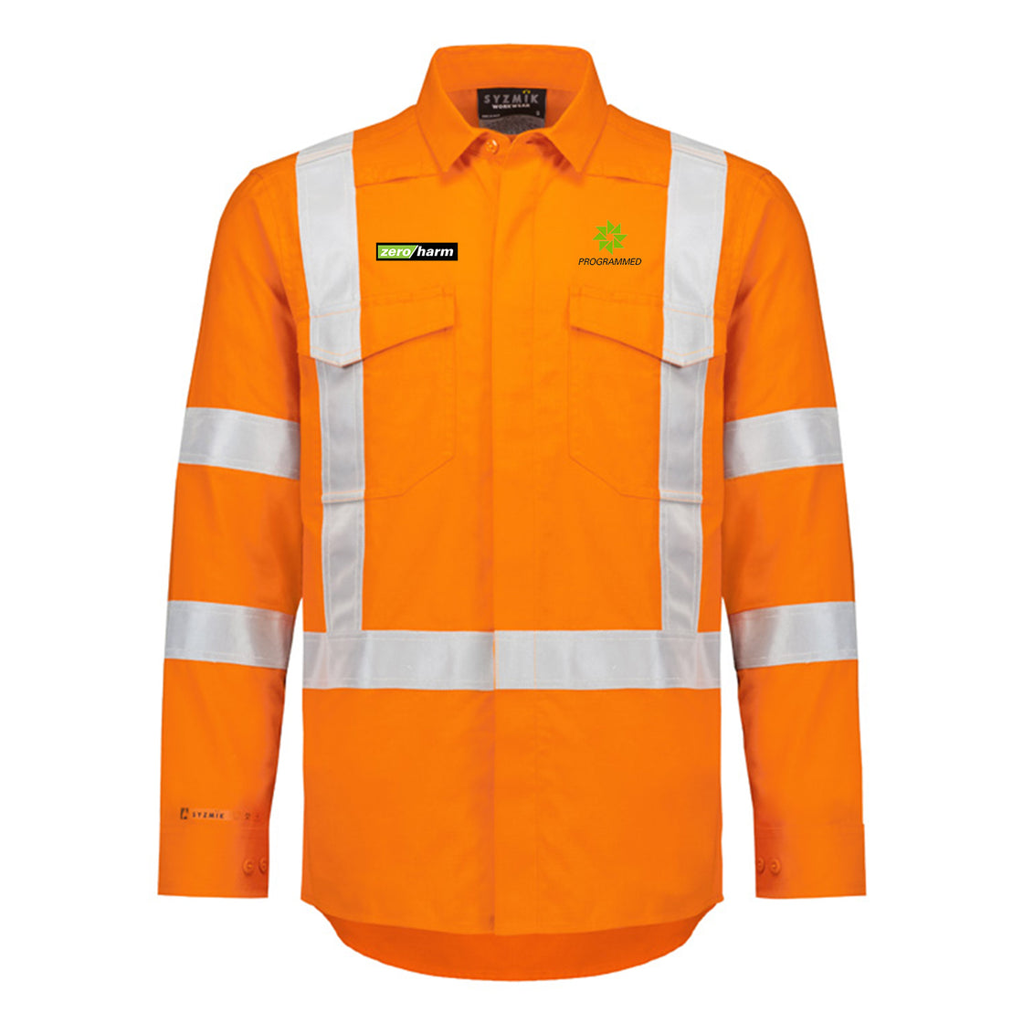 MENS ORANGE FLAME LIGHTWEIGHT RIPSTOP X BACK TAPED SHIRT - ORANGE