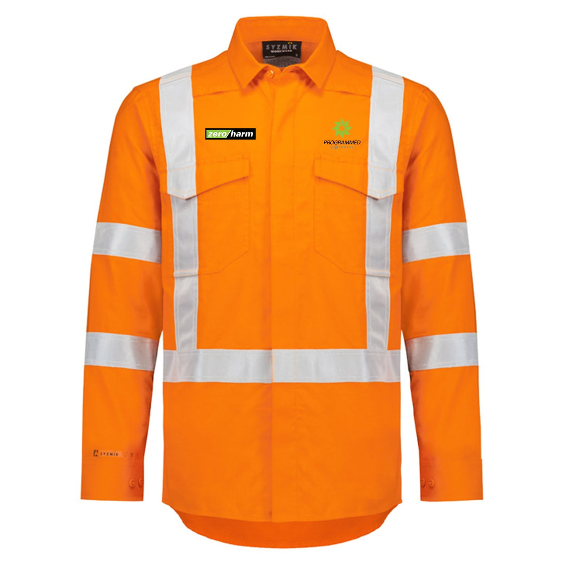 MENS ORANGE FLAME LIGHTWEIGHT RIPSTOP X BACK TAPED SHIRT - ORANGE