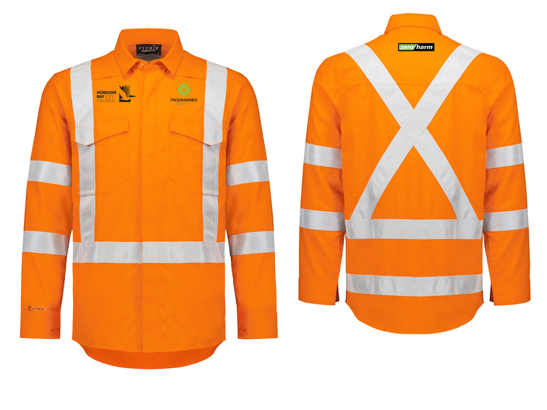 MENS ORANGE FLAME LIGHTWEIGHT RIPSTOP X BACK TAPED SHIRT - ORANGE
