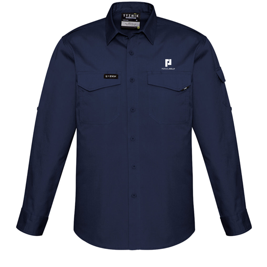 MENS RUGGED COOLING LONG SLEEVE SHIRT - NAVY