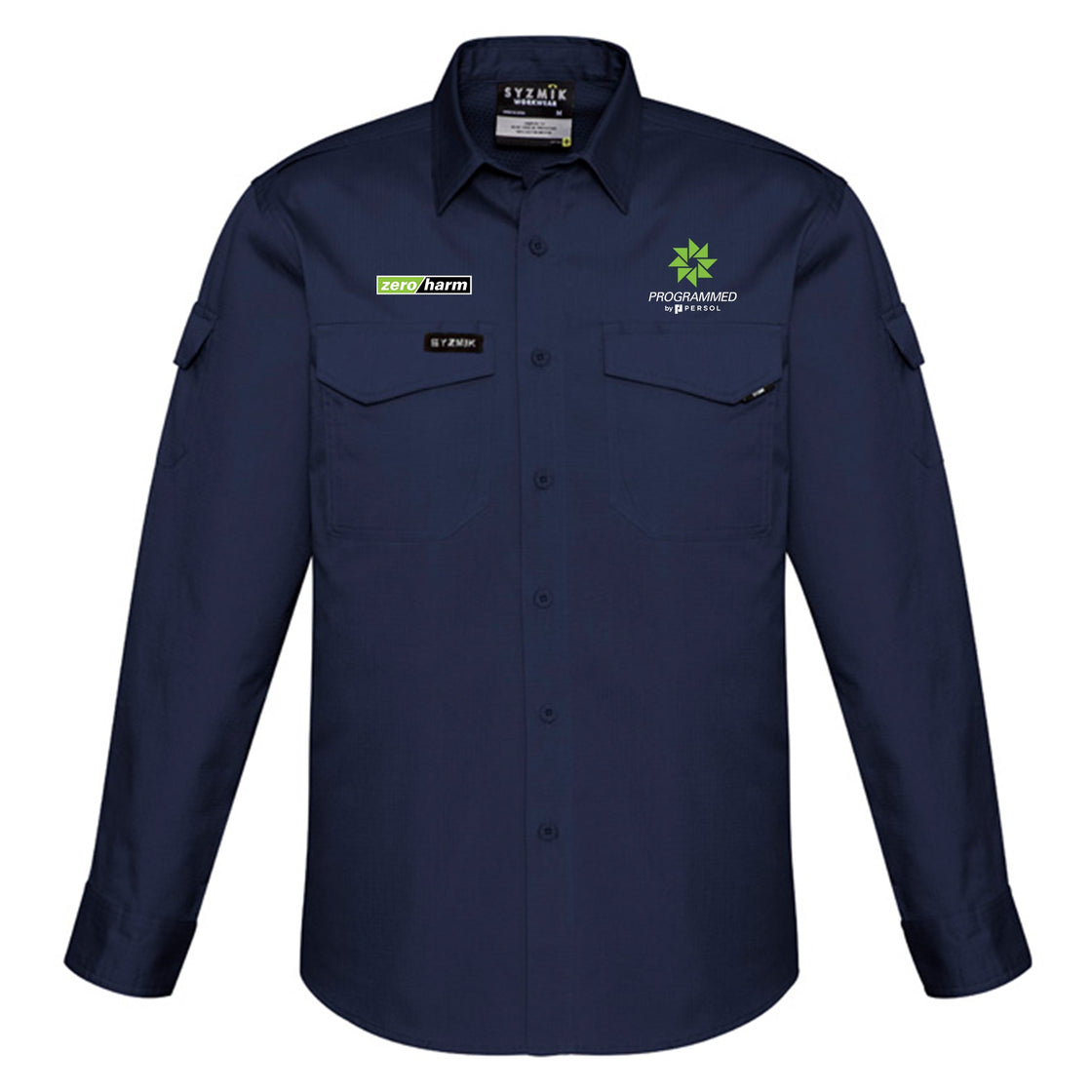 MENS RUGGED COOLING LONG SLEEVE SHIRT - NAVY