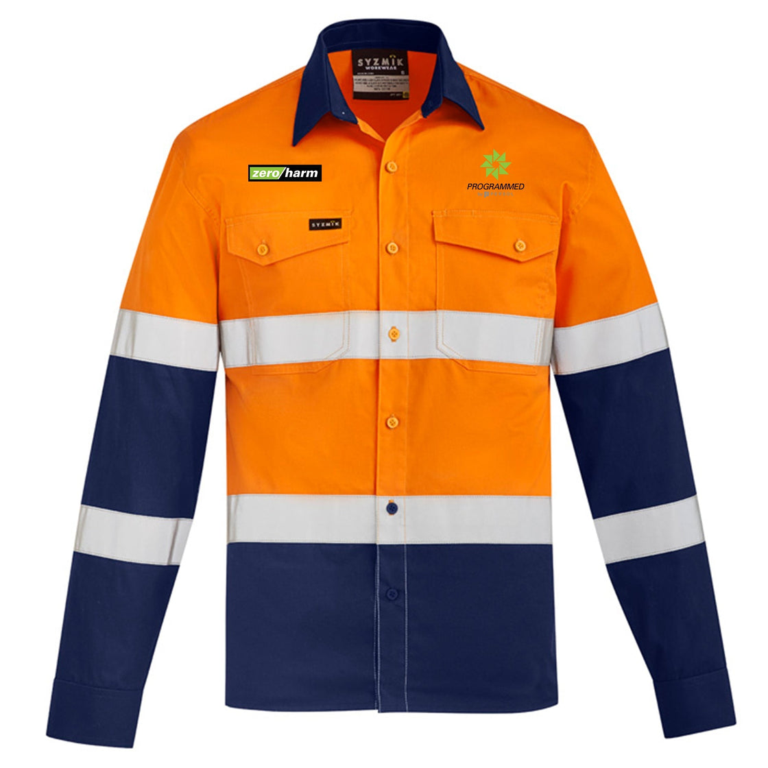 MENS LIGHTWEIGHT BIO MOTION SHIRT - ORANGE/NAVY