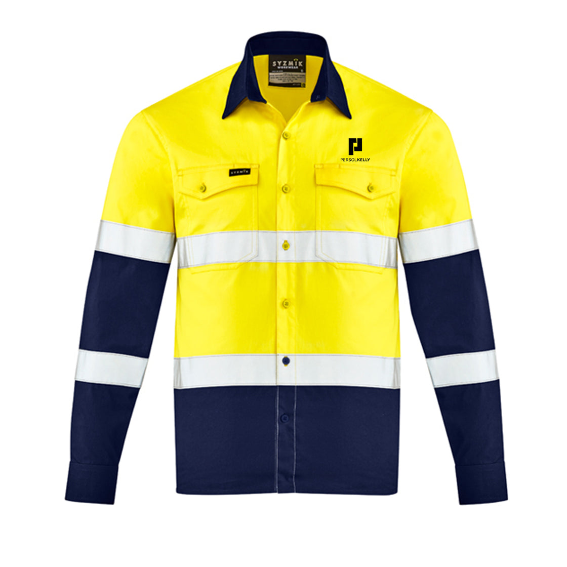 MENS LIGHTWEIGHT BIO MOTION SHIRT - YELLOW/NAVY