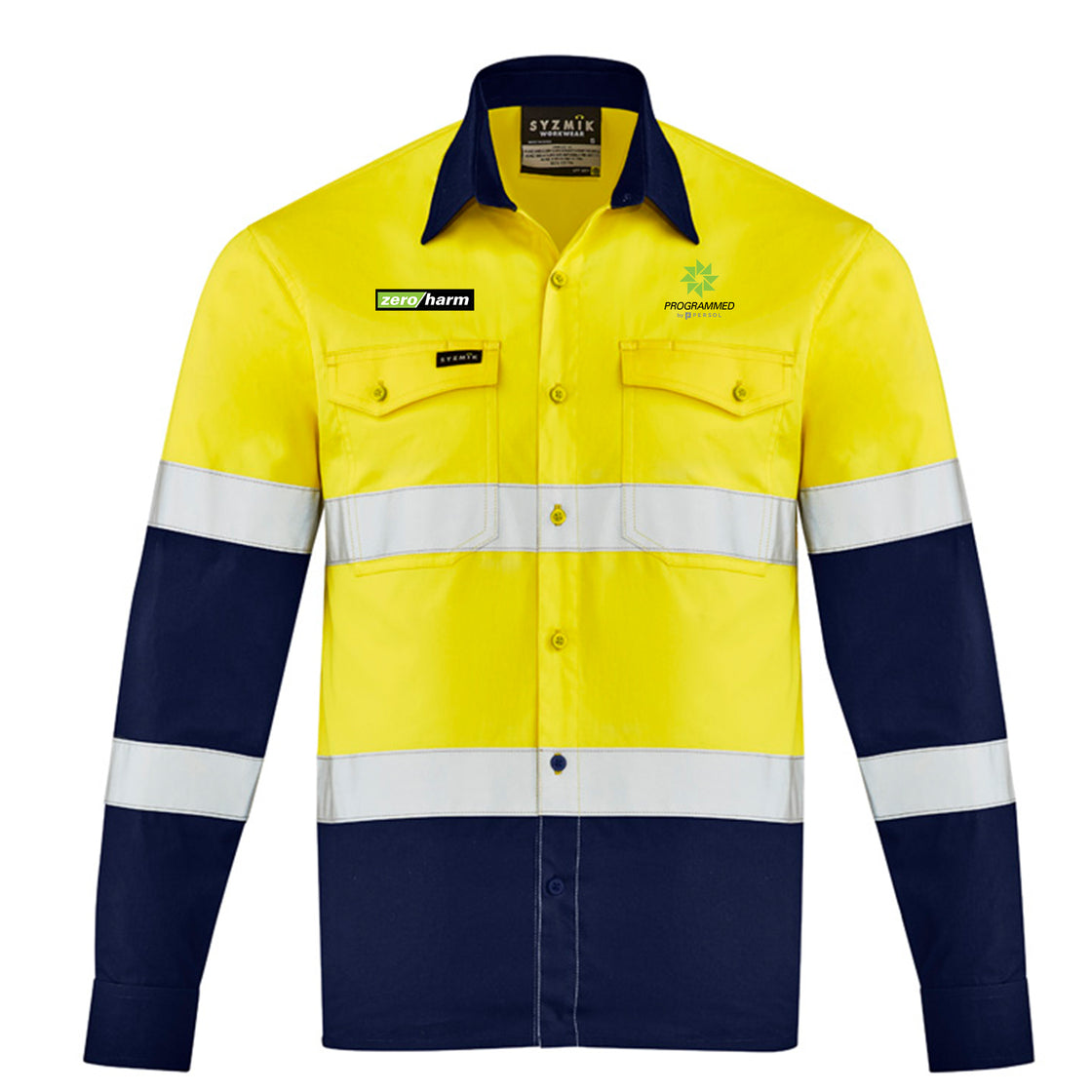 MENS LIGHTWEIGHT BIO MOTION SHIRT - YELLOW/NAVY