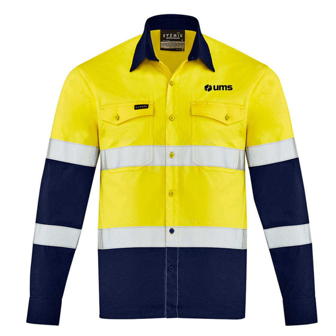 MENS LIGHTWEIGHT BIO MOTION LONG SLEEVE SHIRT - YELLOW/NAVY