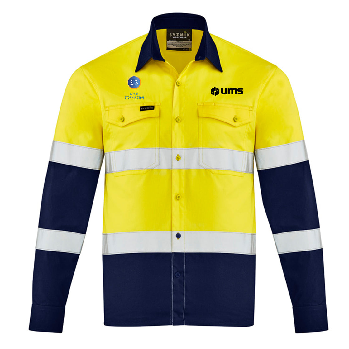 MENS LIGHTWEIGHT BIO MOTION L/S SHIRT - YELLOW/NAVY