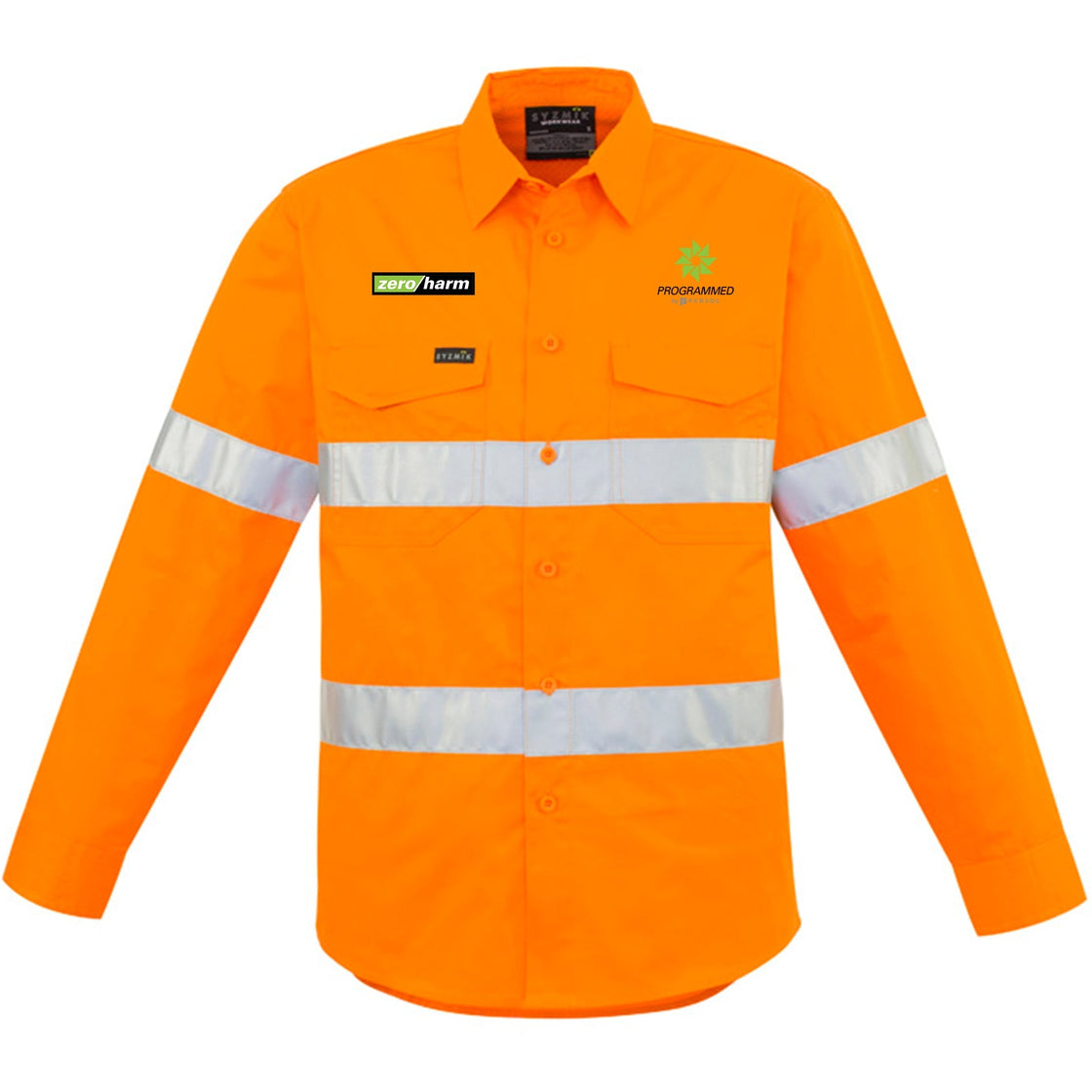 MENS HI VIS HOOP TAPED SHIRT - ORANGE