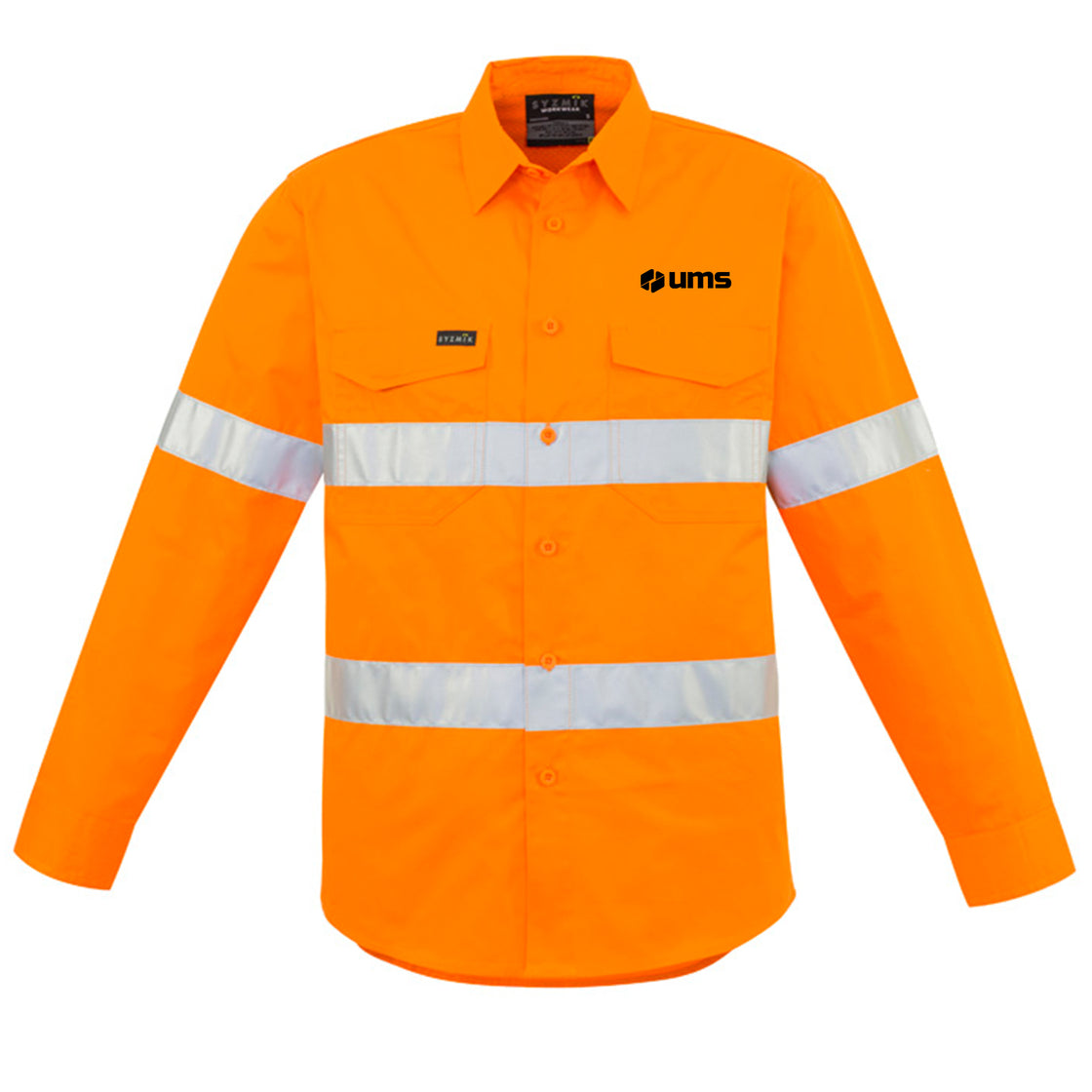 MENS HI VIS LOOP TAPED LONG SLEEVE SHIRT - ORANGE