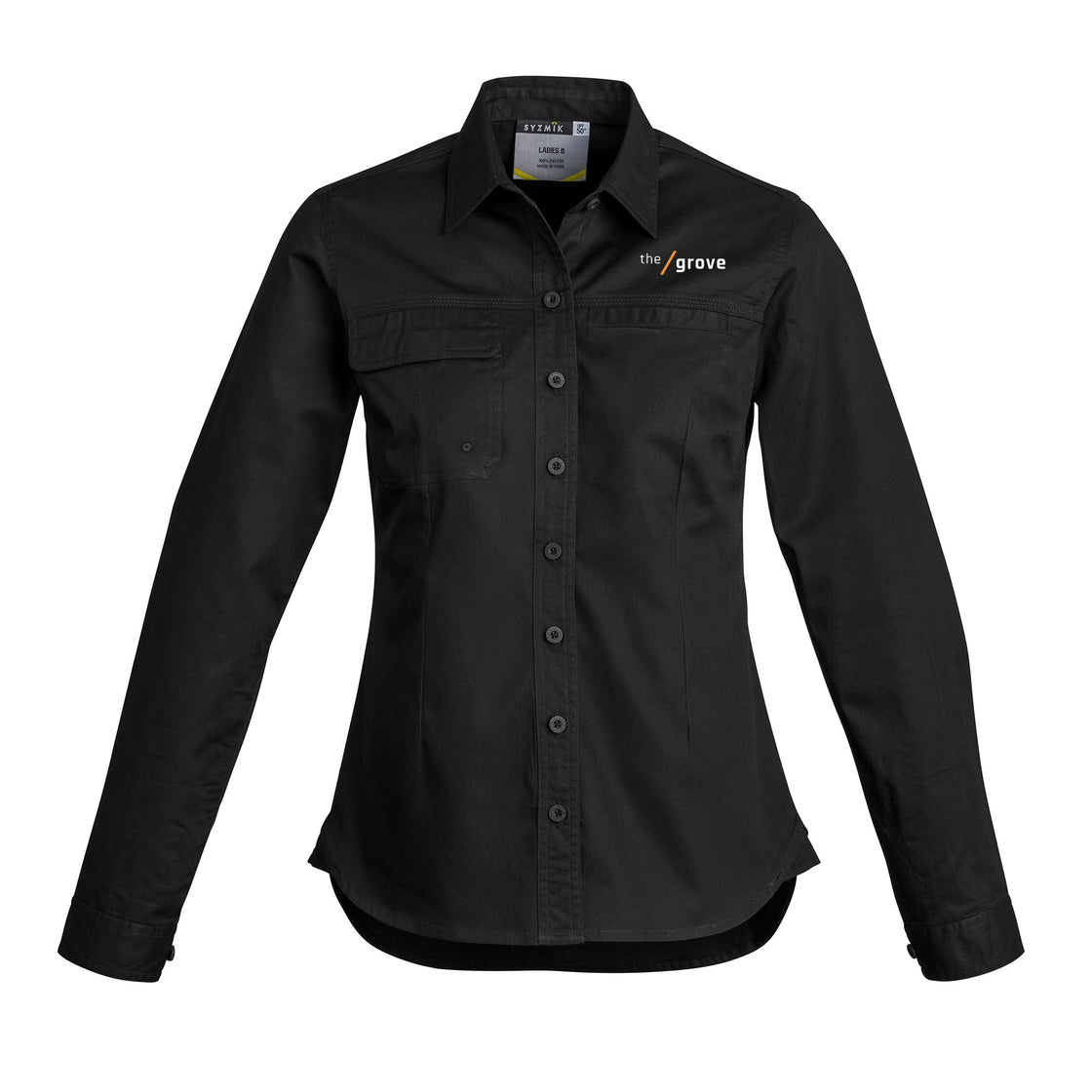 WOMENS LIGHTWEIGHT TRADIE LONG SLEEVE SHIRT - BLACK