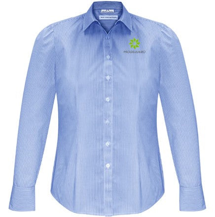 LADIES EURO LONG SLEEVE SHIRT - BLUE