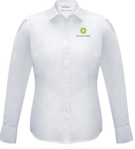 LADIES EURO LONG SLEEVE SHIRT - WHITE