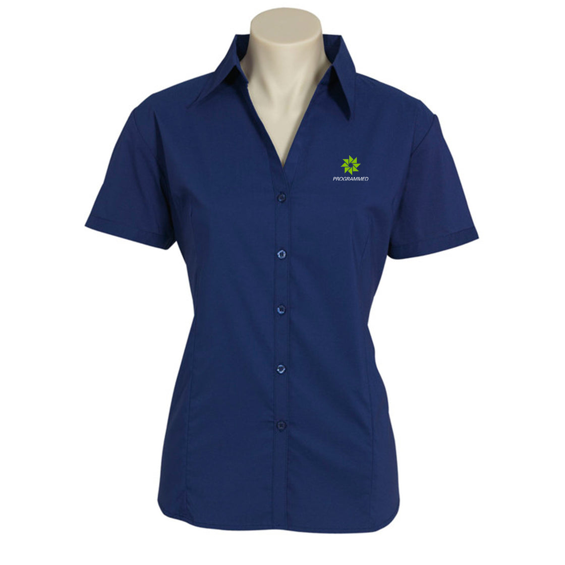 LADIES METRO SHORT SLEEVE SHIRT - ROYAL