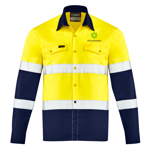 MENS LIGHTWEIGHT BIO MOTION SHIRT - YELLOW/NAVY