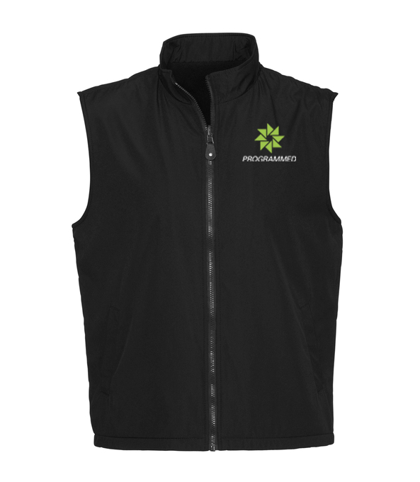 UNISEX REVERSIBLE FLEECE VEST - BLACK/BLACK