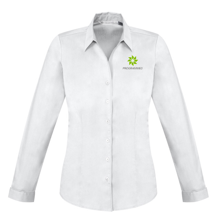 LADIES MONACO LONG SLEEVE SHIRT - WHITE