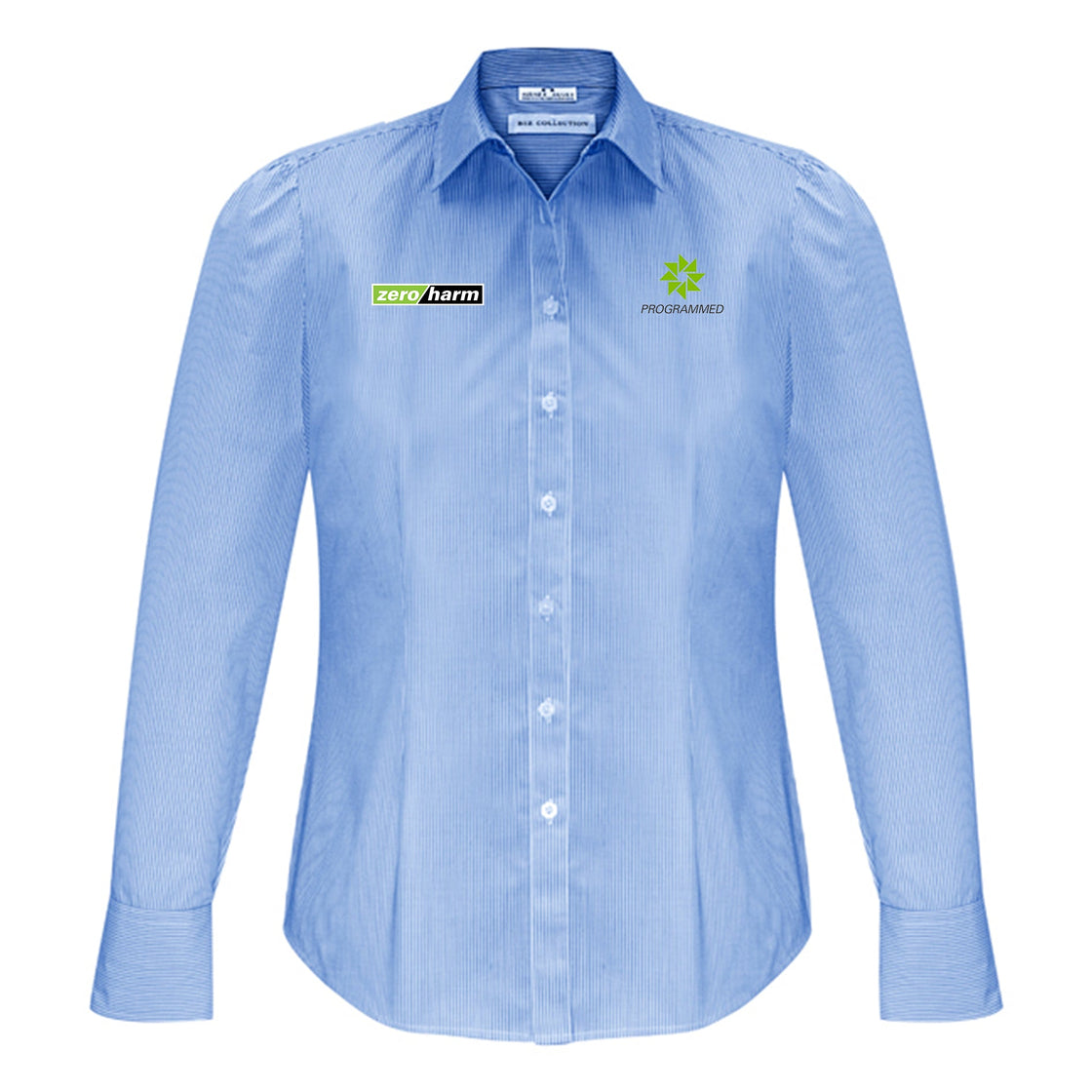 LADIES EURO LONG SLEEVE SHIRT - BLUE