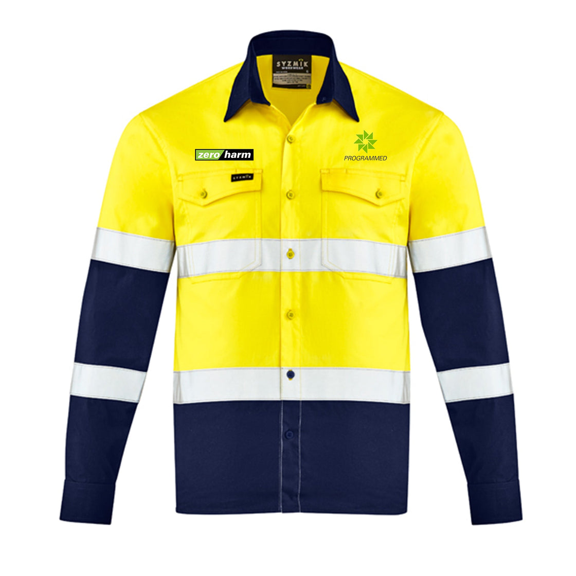 MENS LIGHTWEIGHT BIO MOTION SHIRT - YELLOW/NAVY