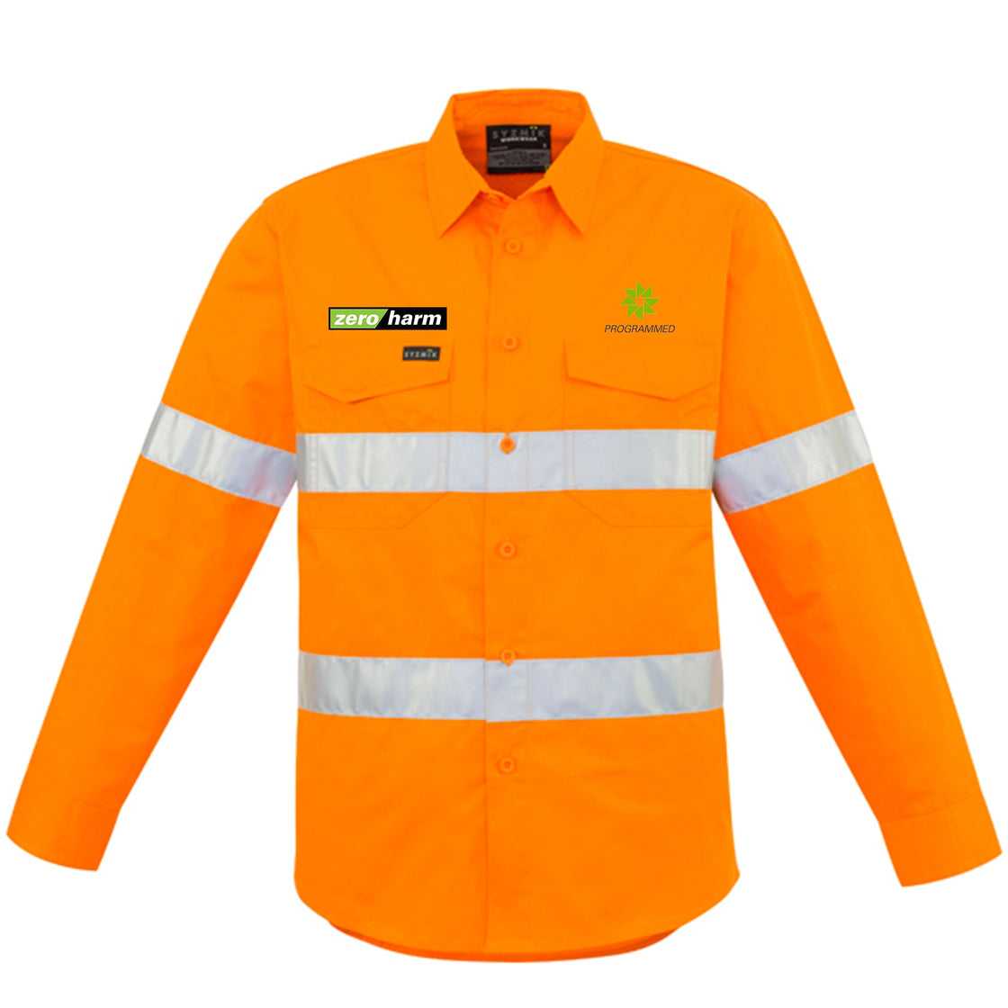 MENS HI VIS HOOP TAPED SHIRT - ORANGE